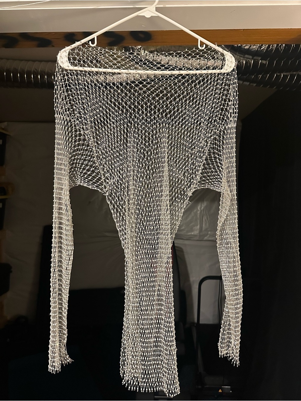 Dripping in diamonds! Rhinestone mesh long sleeved top